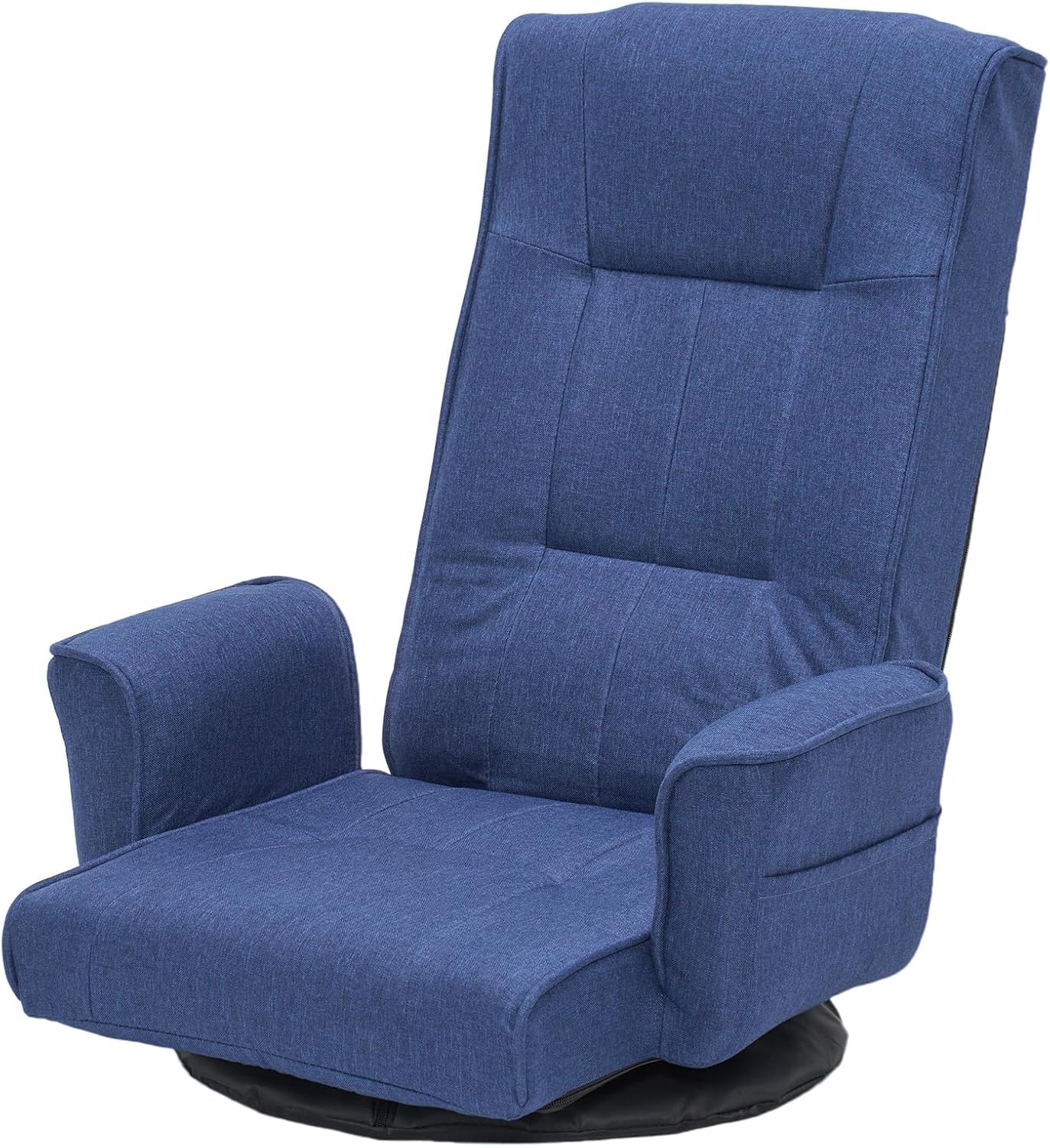 360 Swivel Gaming Chair 14-Position Adjustable Folding Floor Sofa with Armrests Lounger Bed for Home & Living Room Chaise Lounge Indoor for Adults (Blue-1)