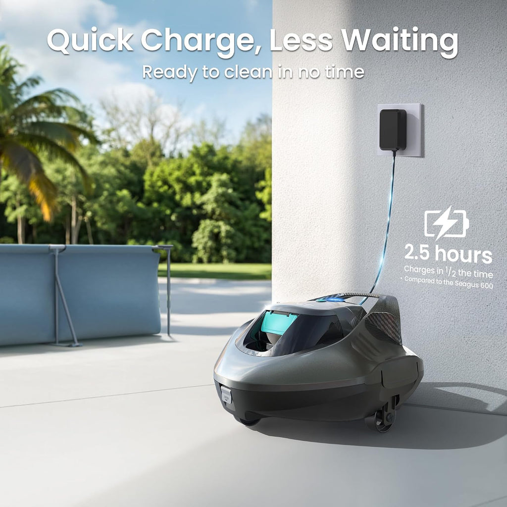 AIPER Cordless Robotic Pool Vacuum, Self-Parking Technology, Portable, Ideal for Above-Ground Flat Pool up to 40 Feet(Renewed)