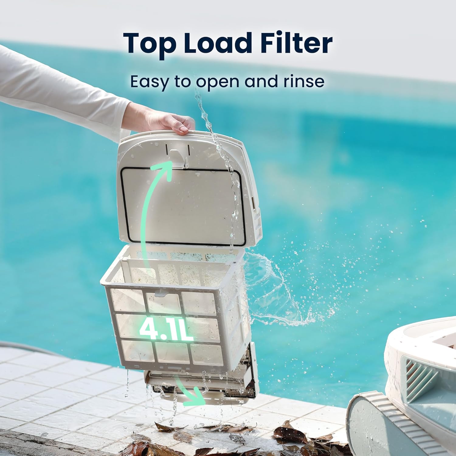 Chasing Hydro 4 SE Corded Robotic Pool Cleaner, 150W 180μm Class Basket Filter Pool Vacuum with Climbing Walls & Floors, Ideal for Inground Pools Up to 40FT Long Cable