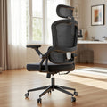 Monhey Ergonomic Office Desk Chair, 90°-125° Tilt Back Home Desk Chair with 360° Swivel & Mute Wheels, High Back Mesh Computer Chair for Adults with Lumbar Support, 330 LBS Capacity(05Black)