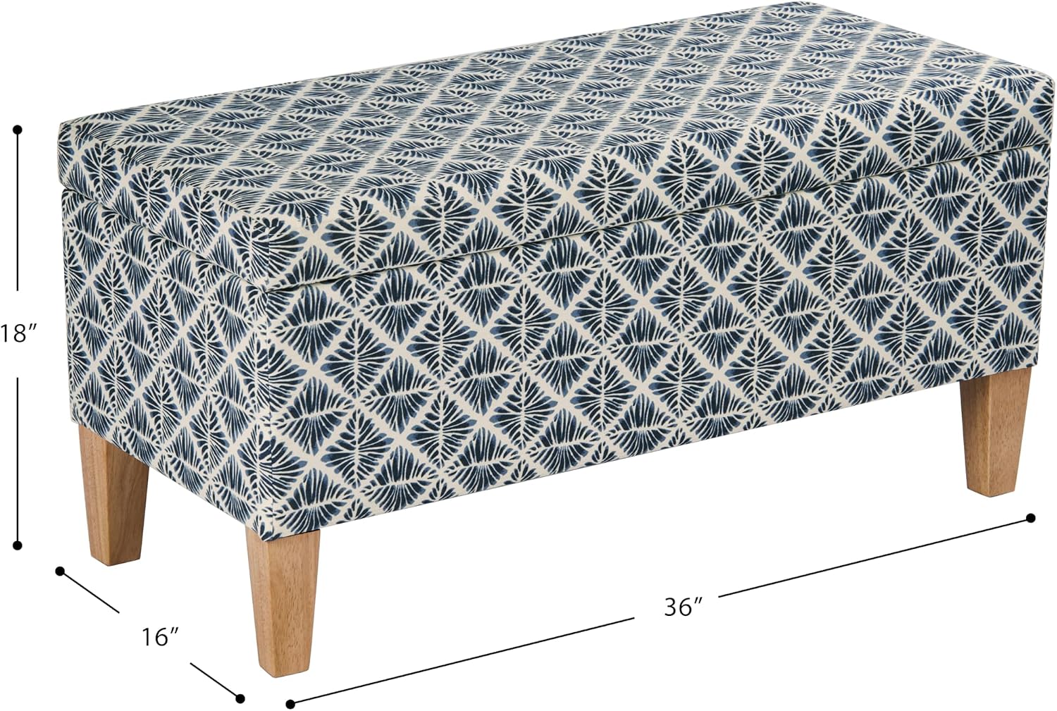 HomePop Large Decorative Storage Bench - Blue Geometric Pattern