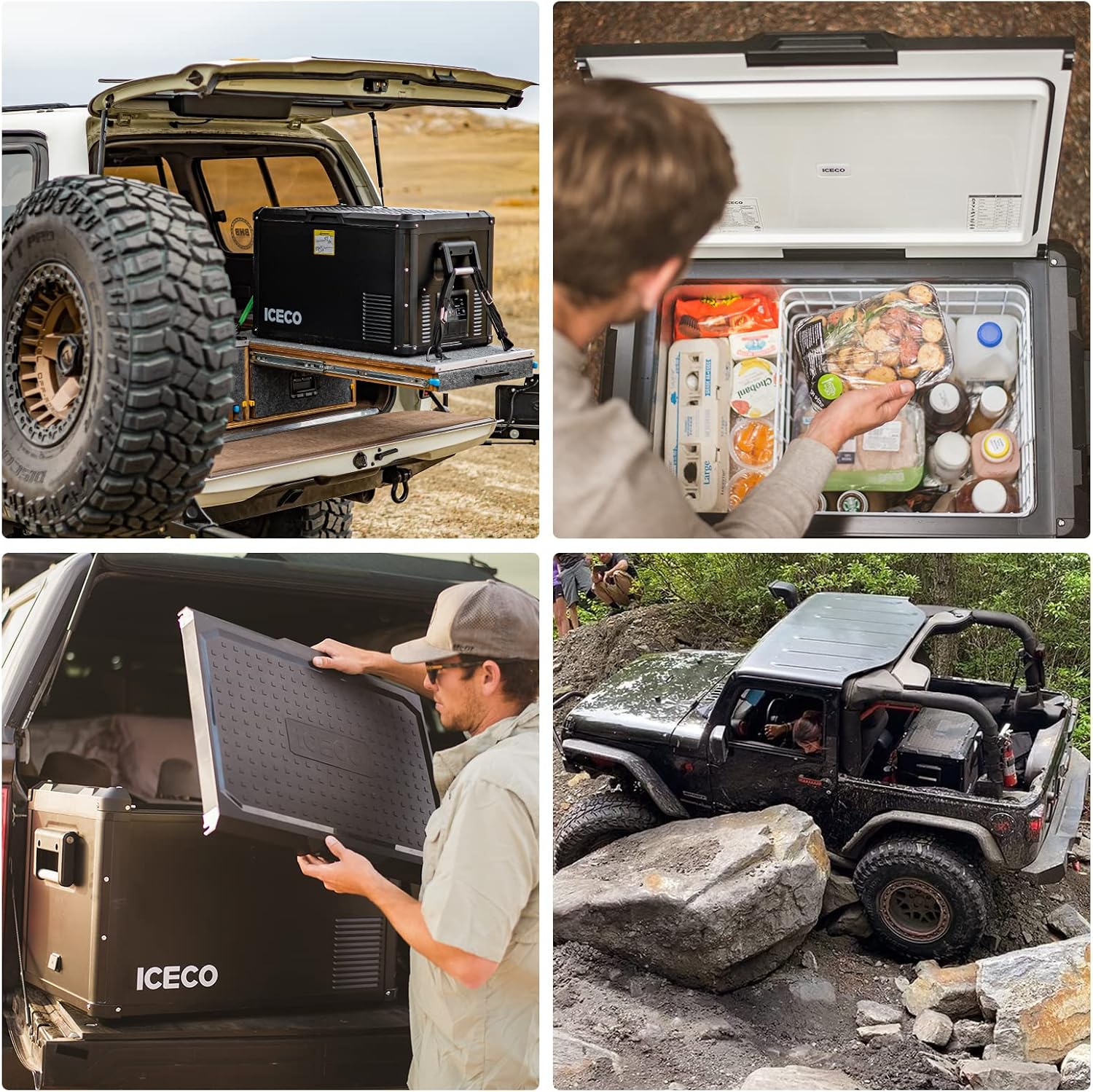 ICECO VL45 ProS Portable Refrigerator, Multi-directional Lid, Dual USB & DC 12/24V, AC 110-240V, 45L Steel Compact Refrigerator Powered by SECOP, 0℉ to 50℉, Home & Car Use [Upgrade, 47 Quarts]