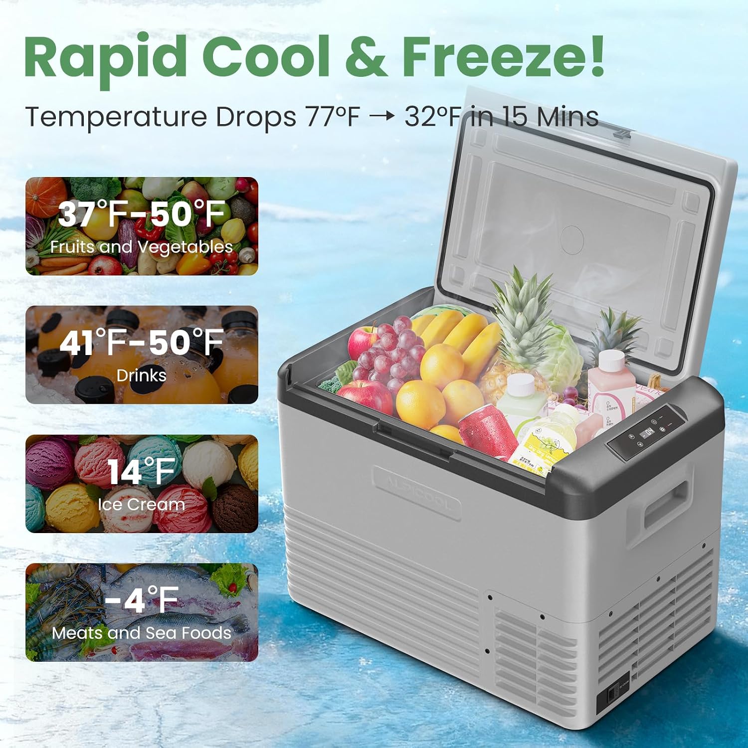 Alpicool Car Refrigerator 12 Volt Portable Car Fridge 39 Quart（37 L Electric Cooler with AC/DC，Single Zone Car Refrigerator Freezer for Truck Van RV Camper SUV, Camping Boat Travel，-4~68°F（CL40