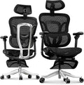 FLEXISPOT ErgoX Max Ergonomic Office Chair with footrest Black - Aluminum Alloy Frame & Base, 661 lb Capacity, 5D Armrests, 4D Adaptive Lumbar & 4D Headrest 1