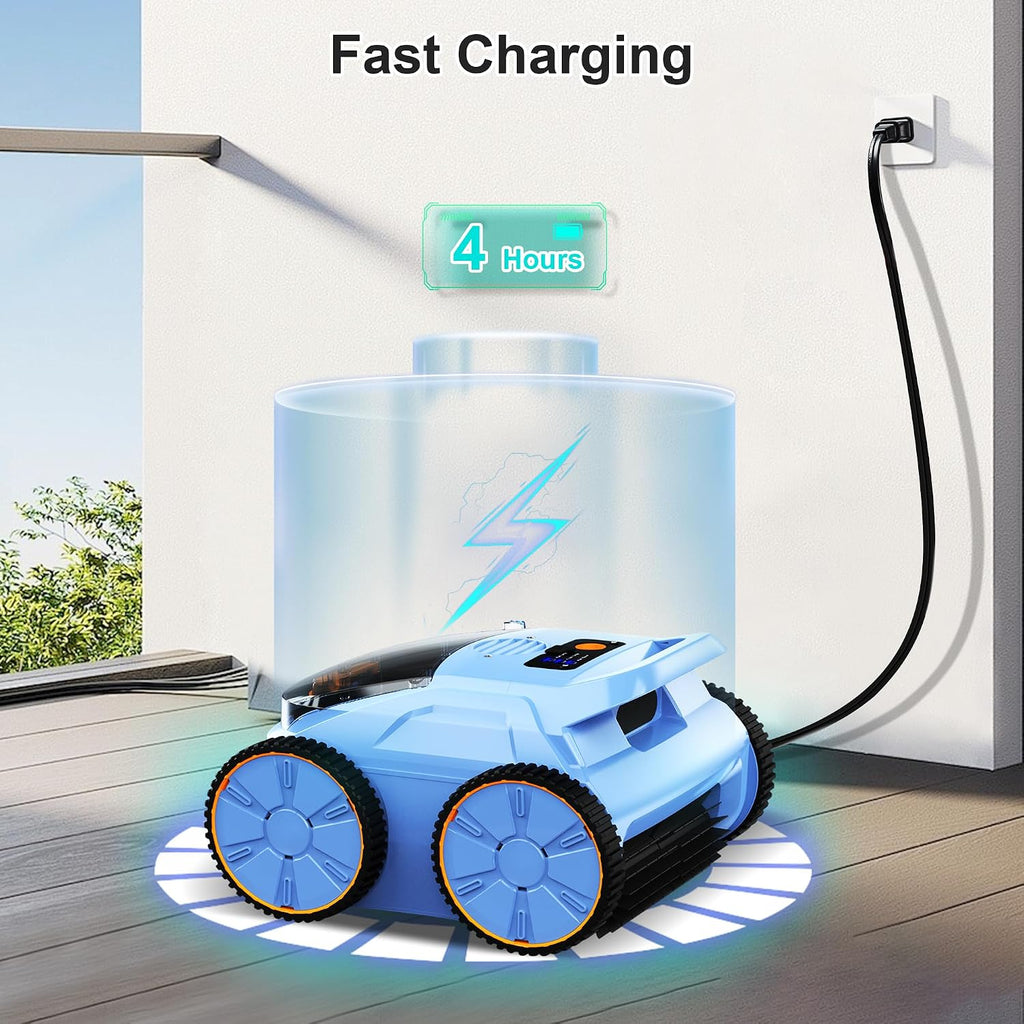 Robotic Pool Vacuum, Pool Cleaner for Inground Pools, Smart Navigation, Floor/Wall/Waterline Cleaning, 150 Mins Runtime for Pool Up to 2000 Sq.ft
