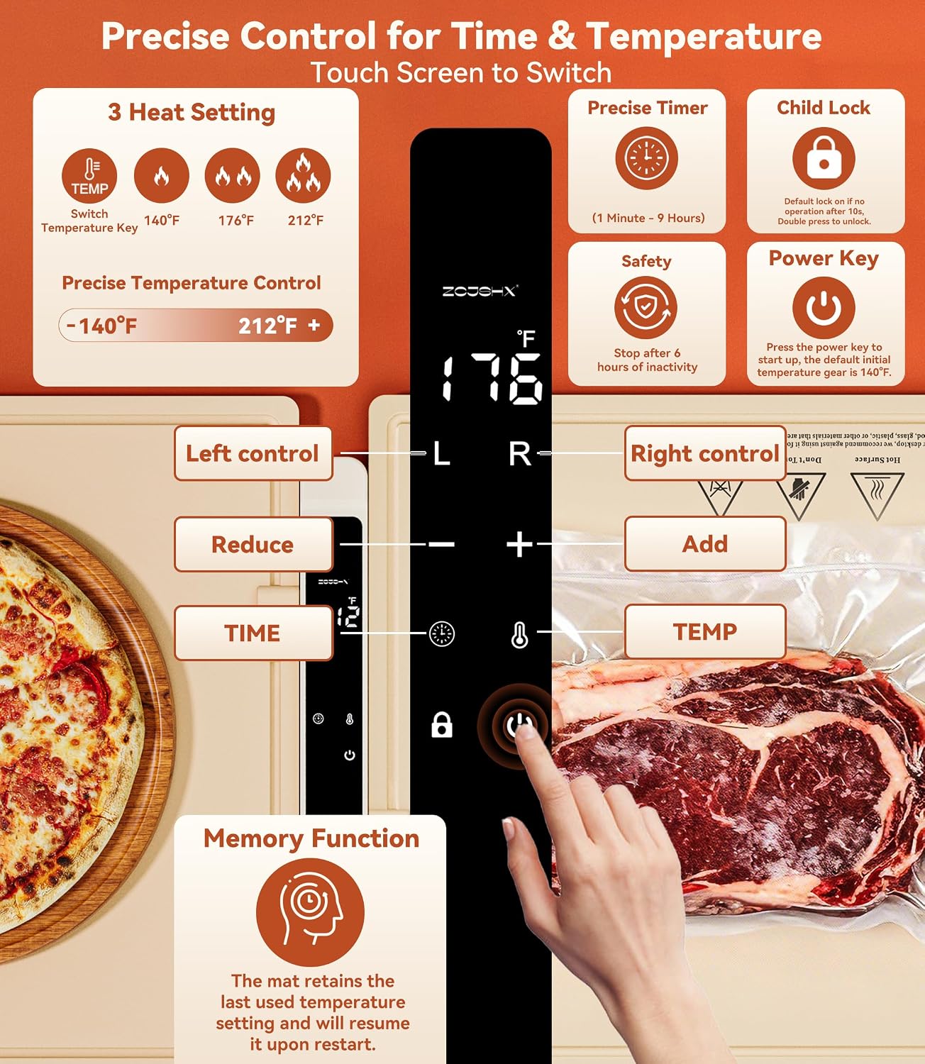 Warming Mat for Food Extra Large: 48'X16' Adjustable Silicone Food Warming Mat Heating Pad Food Warming Pad for Kitchen Counter Warming Trays for Buffets Party Hot Plates for Countertop Gifts Family