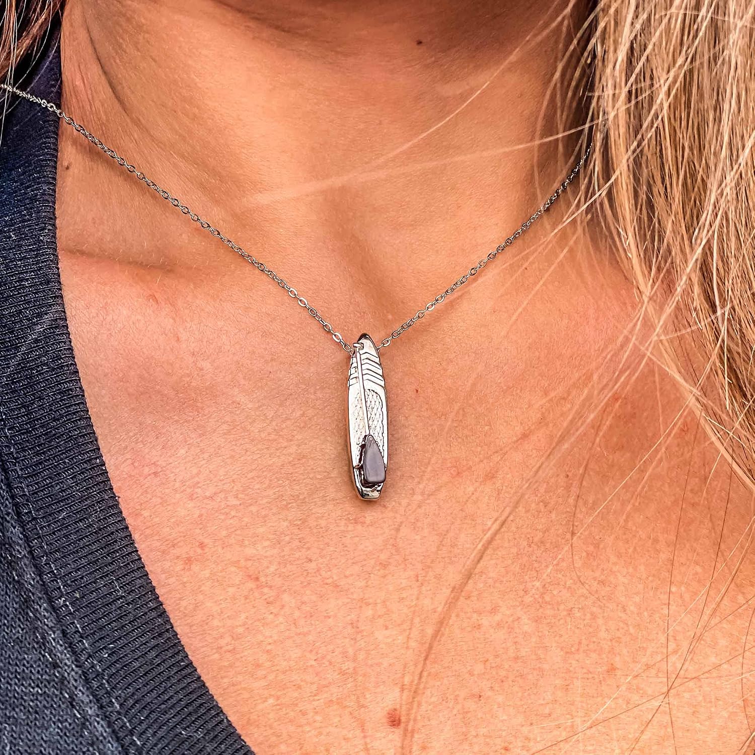 JANUARY Birthstone Paddle board Necklace in GARNET | Paddleboard Jewelry Gift
