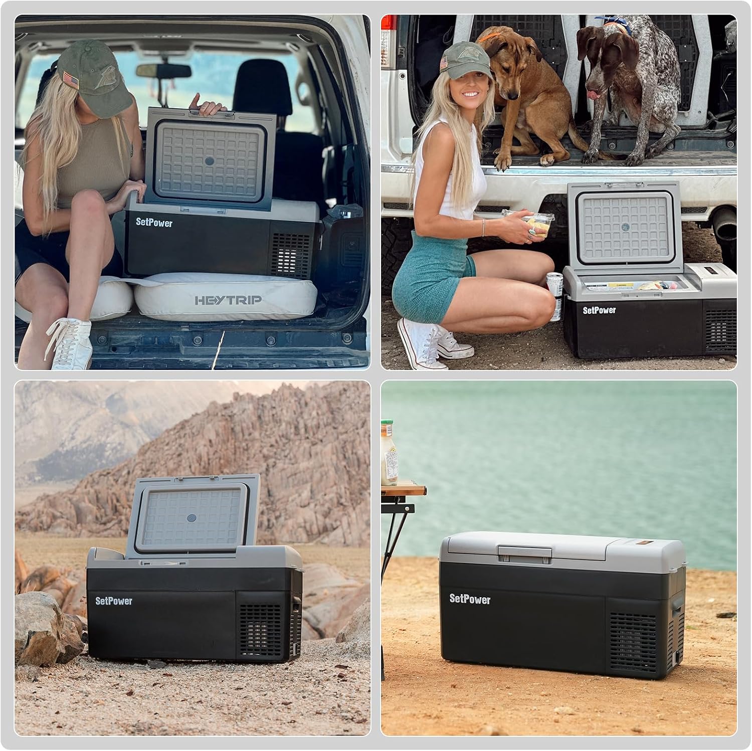 Setpower FC20 Portable 12v Refrigerator, -4℉-68℉ Fast Cooling Car Refrigerator, 20L/21Qt Car Fridge Portable Freezer with 12/24V DC and 110/240V AC, Electric Cooler (Black,1-year warranty)