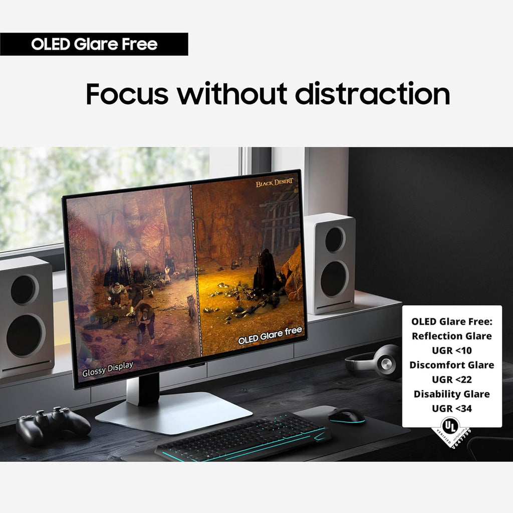 Samsung LS27DG602SNXZA 27 Inch Odyssey OLED QHD 360Hz Gaming Monitor with 5 Year Amber Protection Plan (2024)