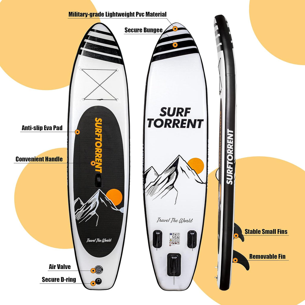 Inflatable Stand Up Paddle Board Wave Board with SUP Accessories,Inflatable SUP Board for Beginner,Youth Paddle Board,Pink or Black Paddle Board for Adult