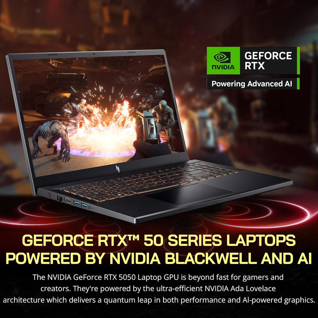 acer Nitro V 15.6' FHD IPS 165Hz Gaming Laptop, Intel Core i5-13420H, NVIDIA GeForce RTX 5050 8GB GDDR7, 64GB RAM, 2TB SSD, Backlight Keyboard, Wi-Fi 6, Win 11 Pro, Black, 1TB Docking Station Set