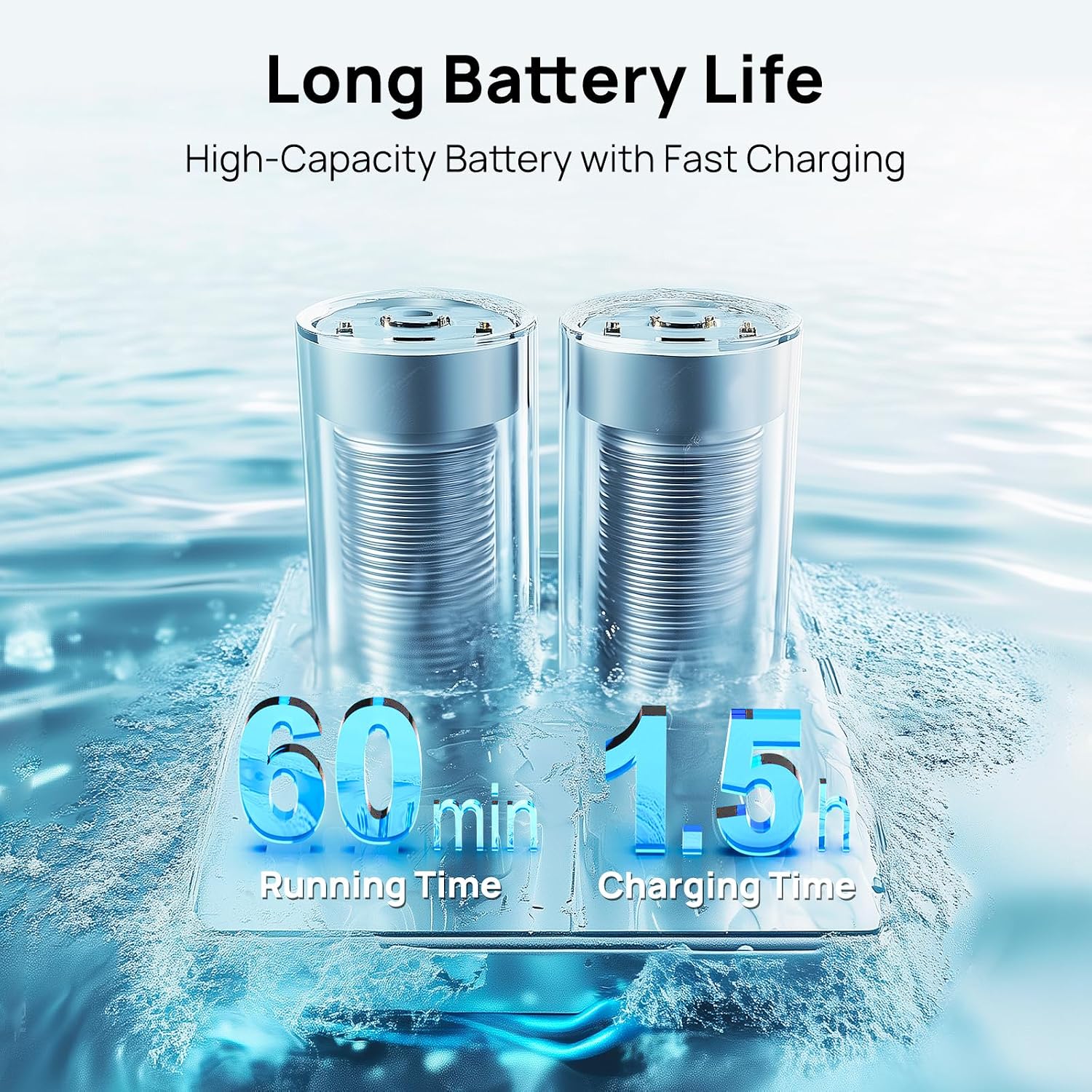 Consciot Handheld Pool Vacuum with Telescopic Pole, 18.5 GPM Suction, Up to 1-Hour Runtime – Cordless Cleaner for Pools, Spas & Hot Tubs, Includes 2-Pack Filter Bags