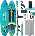ZLX 11'6'x35' Ultra Wide Inflatable Stand Up Paddle Board | Stable Non-Slip Deck Pad, Unique Fin System, Premium SUP Accessories & Backpack - Upgraded Pump for Adults, All Skill Levels