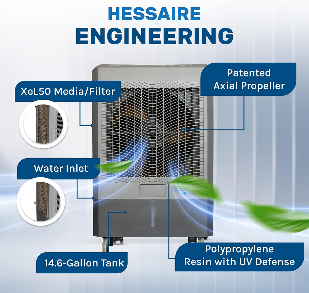 Hessaire MC61M 5,300 CFM 3-Speed Portable Evaporative Cooler