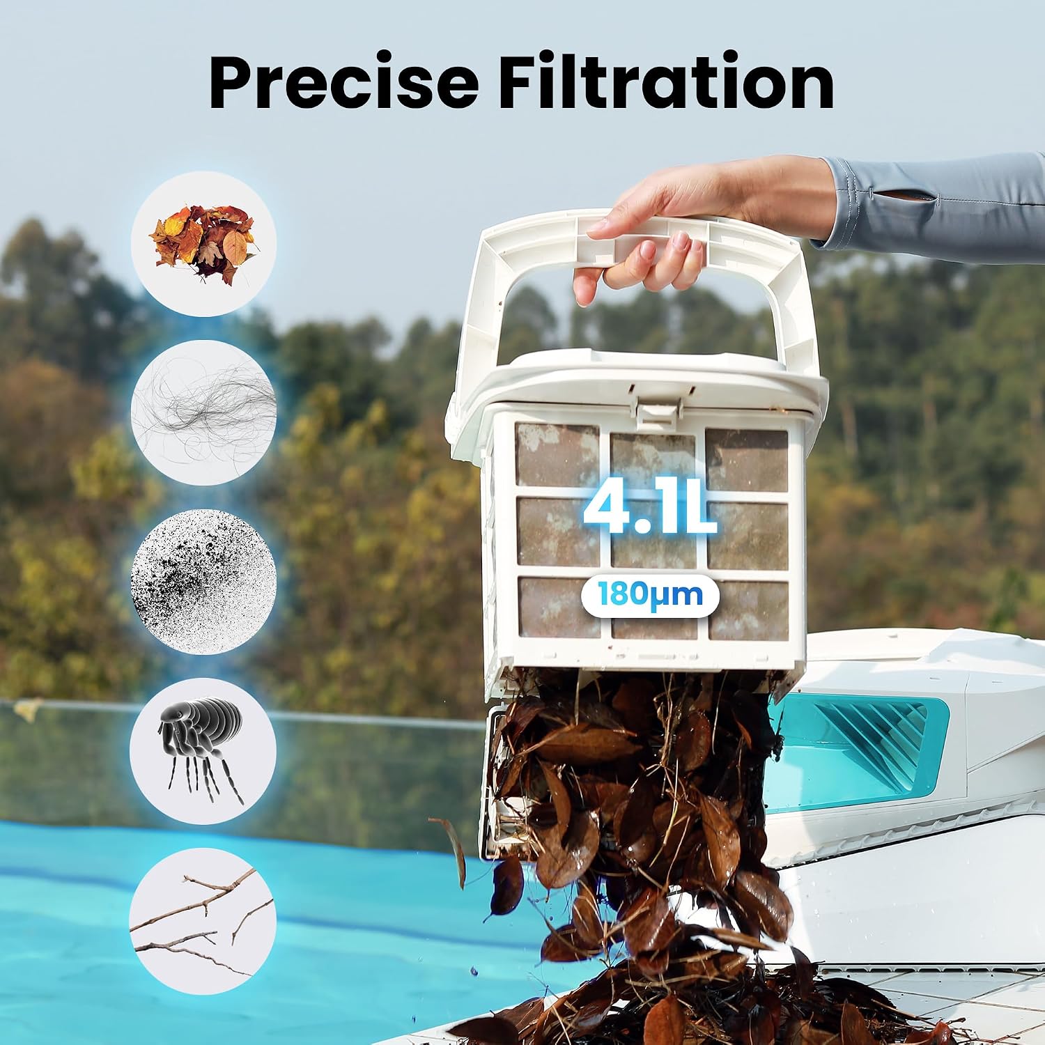 (2026 Upgrade) Hydro 3 All-in-one Pool Vacuum Robot, 200mins Runtime Cordless Pool Cleaner, 2 150W Brushless Motor+Floor/Wall/Waterline Scrubber Brush,Ideal for Inground/Above-Ground Swimming Pools