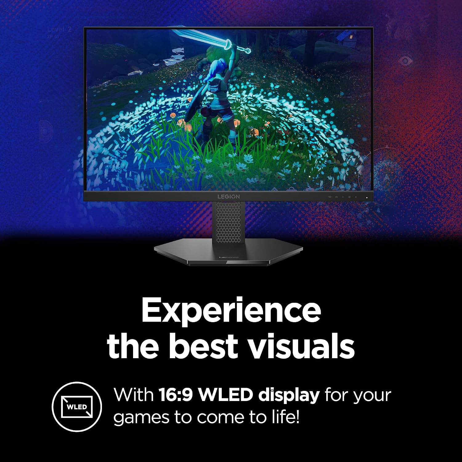 Lenovo Legion 24-10 Gaming Monitor - 23.8' IPS FHD Display - 240Hz - 0.5ms MPRT - AMD FreeSync Premium - HDR10 - Ergonomic LTPS Stand - HDMI 2.1 and DisplayPort 1.4 - Raven Black