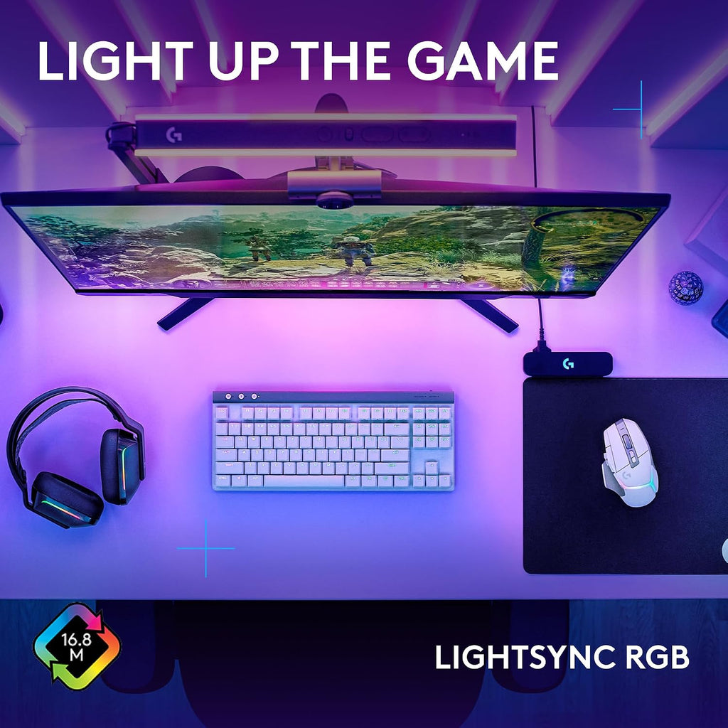 Logitech G502 X Plus Lightspeed Wireless Gaming Mouse + G515 TKL Wireless Gaming Keyboard (Tactile) Bundle: White
