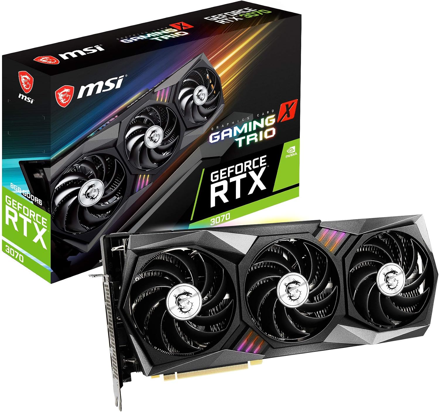 msi Gaming GeForce RTX 3070 8GB GDRR6 256-Bit HDMI/DP Tri-Frozr 2 TORX Fan 4.0 Ampere Architecture RGB OC Graphics Card (RTX 3070 Gaming X Trio)