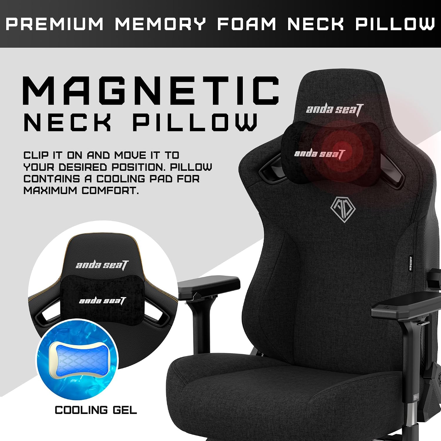 Anda Seat Kaiser 3 Gaming Chair for Adults - XL Reclining Video Game Chairs, Fabric Ergonomic Gaming Chair, Heavy Duty Neck & Back Lumbar Support - Luxury Black Computer Chairs for Home & Work