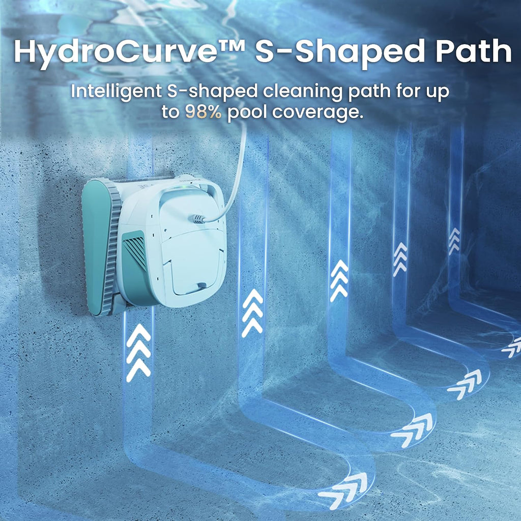Hydro 4SE Robotic Pool Cleaner, Wired Automatic Pool Vacuum with Wall & Waterline Cleaning, Oversized Top-Loading Filter, Dual Inlet System Pool Robot for Inground/Above-Ground Pools Up to 40FT