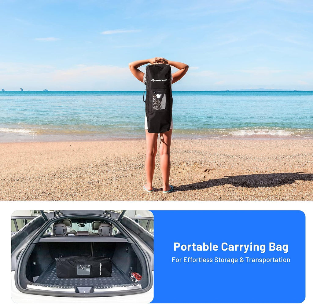 Goplus Inflatable Stand up Paddle Board, 10'/10.5'/11' SUP 6' Thick with Premium Accessories, Adjustable Aluminum Paddle, Leash, Carry Bag, Hand Pump, Removable Fin, ISUP for Adults