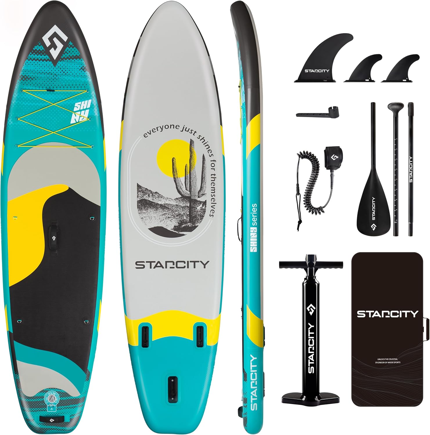 Starcity 11'x34*6' Blow Up Paddle Board, Inflatable Paddle Board, Spacious and Stable, Anti Slip and Easy to Operate, Large Size Suitable for Single Person/Family/Pet Use