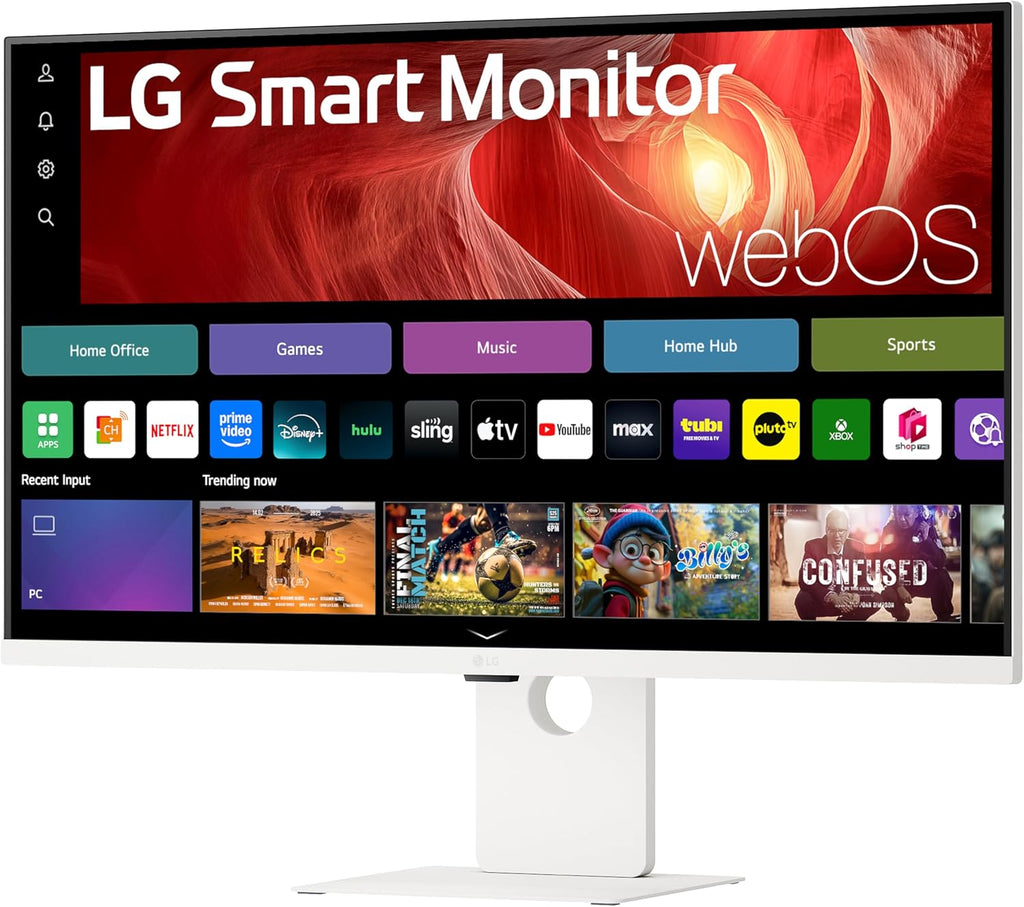 LG 37U730SA-W 37-inch Smart 4K UHD (3840 x 2160) IPS Computer Monitor, 60Hz, HDR10, webOS, Built-in Speaker, Airplay 2, Screen Share, HDMI, USB Type-C PD 65W, Tilt/Height/Swivel Stand, White