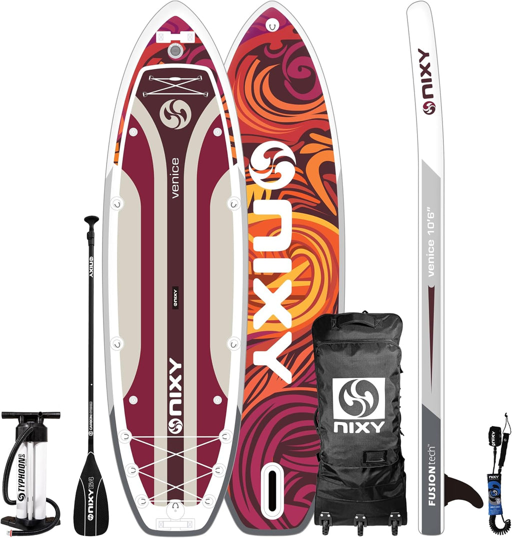 NIXY Venice G5 Cruiser & Yoga Inflatable Paddle Board | 10'6' x 34' x 6' Ultra-Light SUP with Welded Seams, Woven Drop Stitch for Safety and Durability.