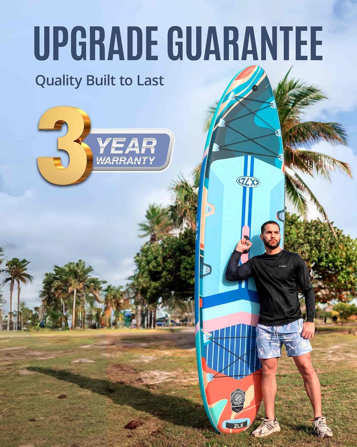 ZLX 11'6'x35' Ultra Wide Inflatable Stand Up Paddle Board | Stable Non-Slip Deck Pad, Unique Fin System, Premium SUP Accessories & Backpack - Upgraded Pump for Adults, All Skill Levels
