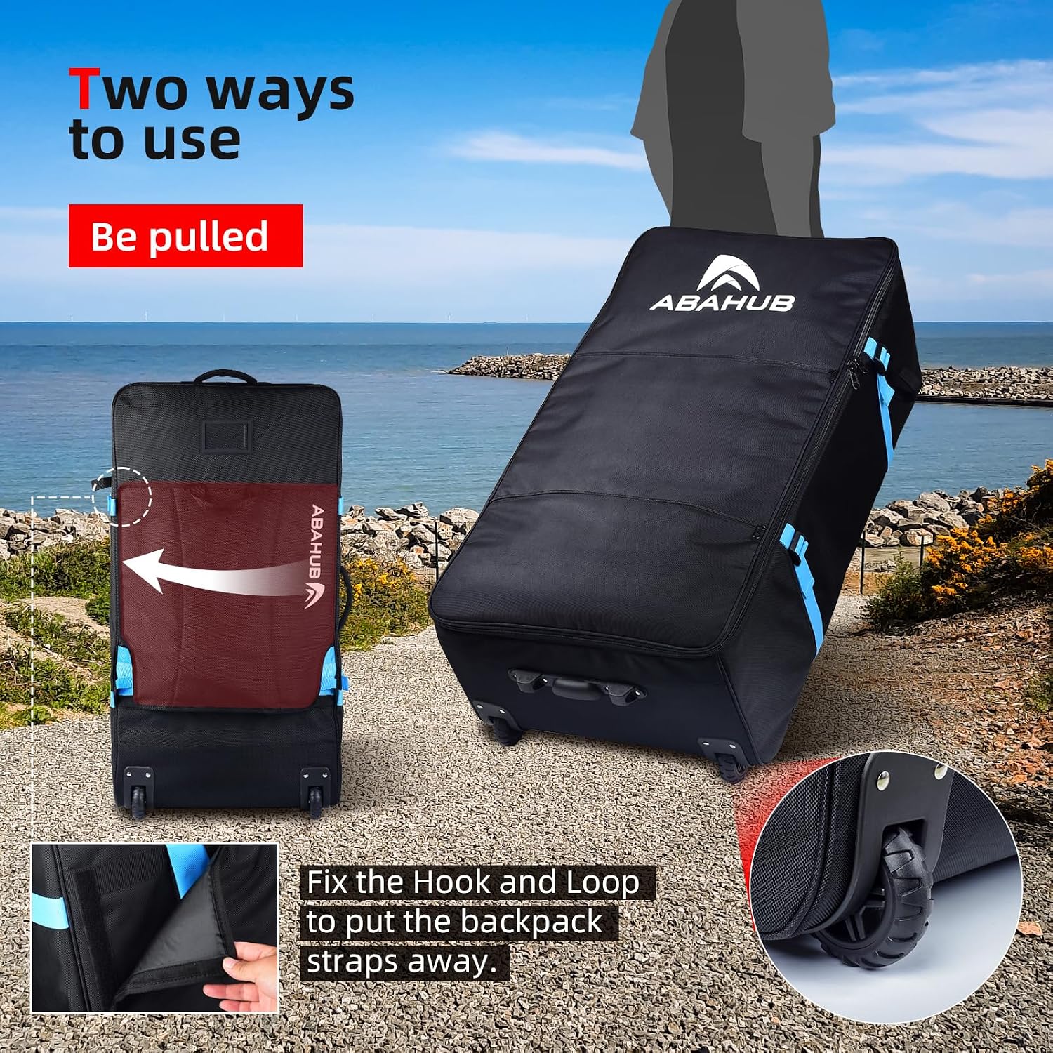 Abahub Premium iSUP Bag, Travel Carrying Backpack for Inflatable Stand Up Paddleboards, Paddle Board Accessories, Fits up to 12' ISUP