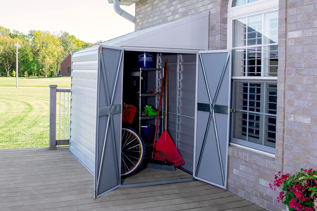 Arrow Shed YS47-A Compact Galvanized Steel Storage Shed with Pent Roof, 4' x 7'