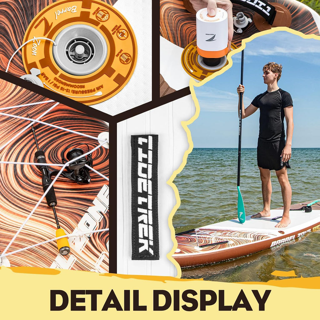 11'6' Inflatable Stand Up Paddle Boards, Premium SUP Accessories, Non-Slip Comfort Deck for Youth & Adults