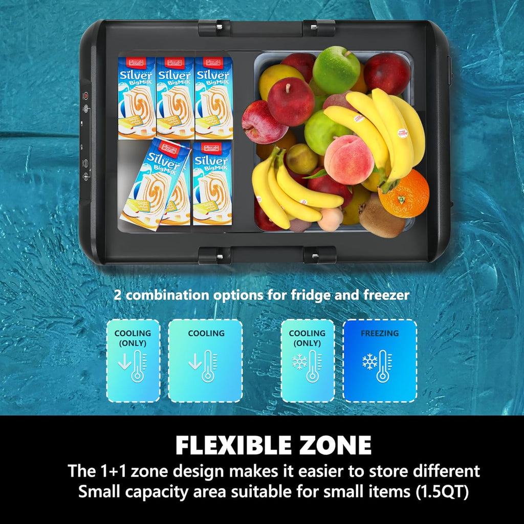 EUHOMY 12 Volt Refrigerator, 19 QT(18 L) Portable Freezer, Electric Cooler -4℉~68℉, 12V Car Fridge Reversible Door, Portable Freezer 12/24V DC & 100-240V AC for Camping, Truck, Travel