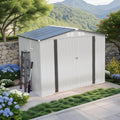 8X6 FT Metal Storage Shed,Tool Shed with Peaked Roof, Outdoor Storage Shed with Clear Window and Lockable Door, Garden Shed for Garden, Backyard,Patio,Sundries, White (8X6 FT)