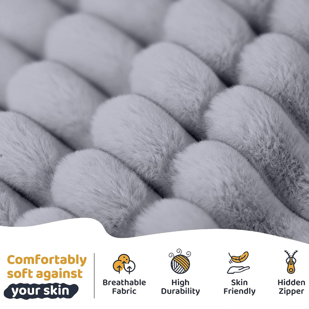 HABUTWAY Bean Bag Chair, Giant Bean Bag Chairs for Adults and Kids, Bean Bag Sofa, Lazy Floor Sofa, Faux Fur Beanbag Chair with Armrests for Living Room Bedroom (Grey)