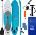 SereneLife Inflatable Stand Up Paddle Board - Wide Stable Design, Non-Slip Deck for Adults & Youth with Premium Paddle Board Accessories: Carry Bag, Dual Action Pump, Paddle, Ankle Leash - 10'