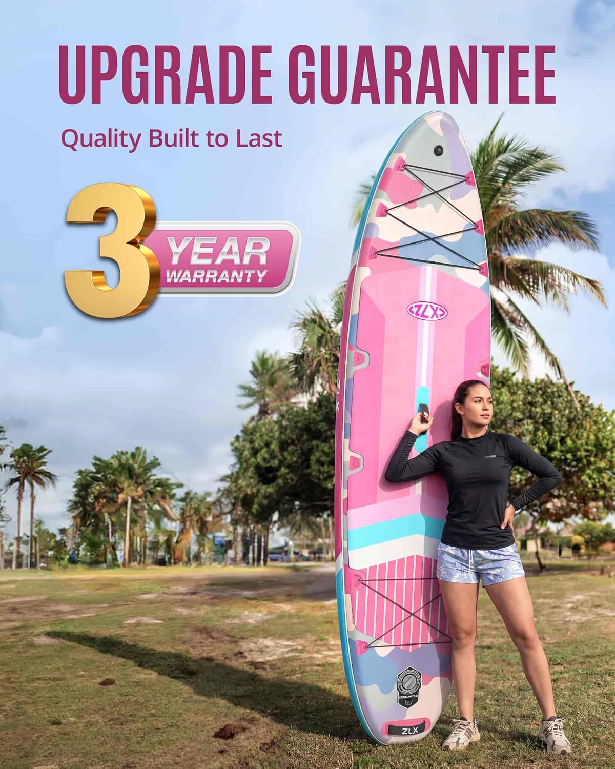 ZLX 11'6'x35' Ultra Wide Inflatable Stand Up Paddle Board | Stable Non-Slip Deck Pad, Unique Fin System, Premium SUP Accessories & Backpack - Upgraded Pump for Adults, All Skill Levels