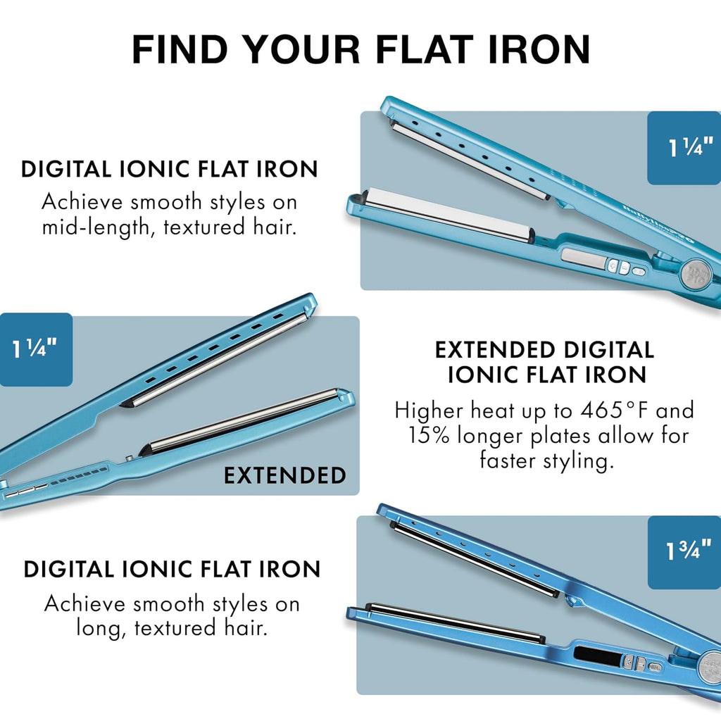 BabylissPRO Nano Titanium Ionic Hair Straightener, Professional Flat Iron for All Hair Types