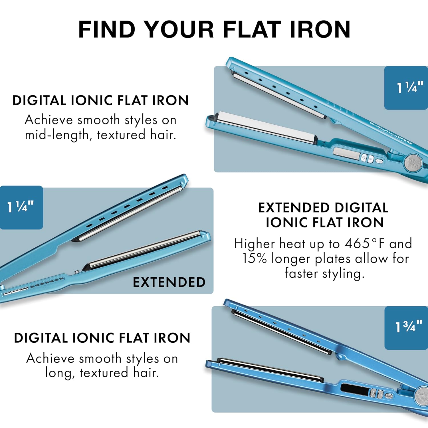 BabylissPRO Nano Titanium Ionic Hair Straightener, Professional Flat Iron for All Hair Types