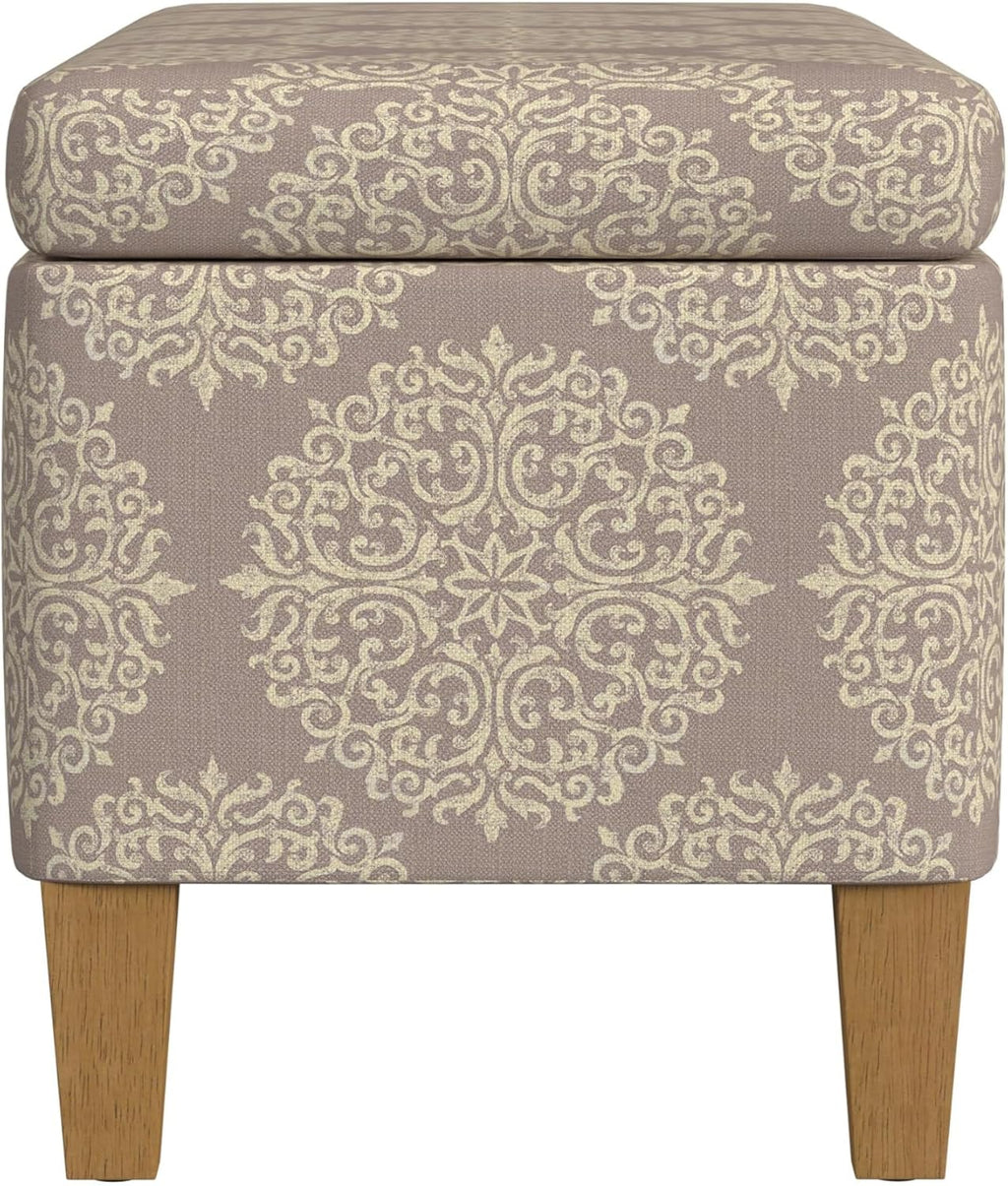 HomePop Drake Large Decorative Storage Bench -Brown Medallion