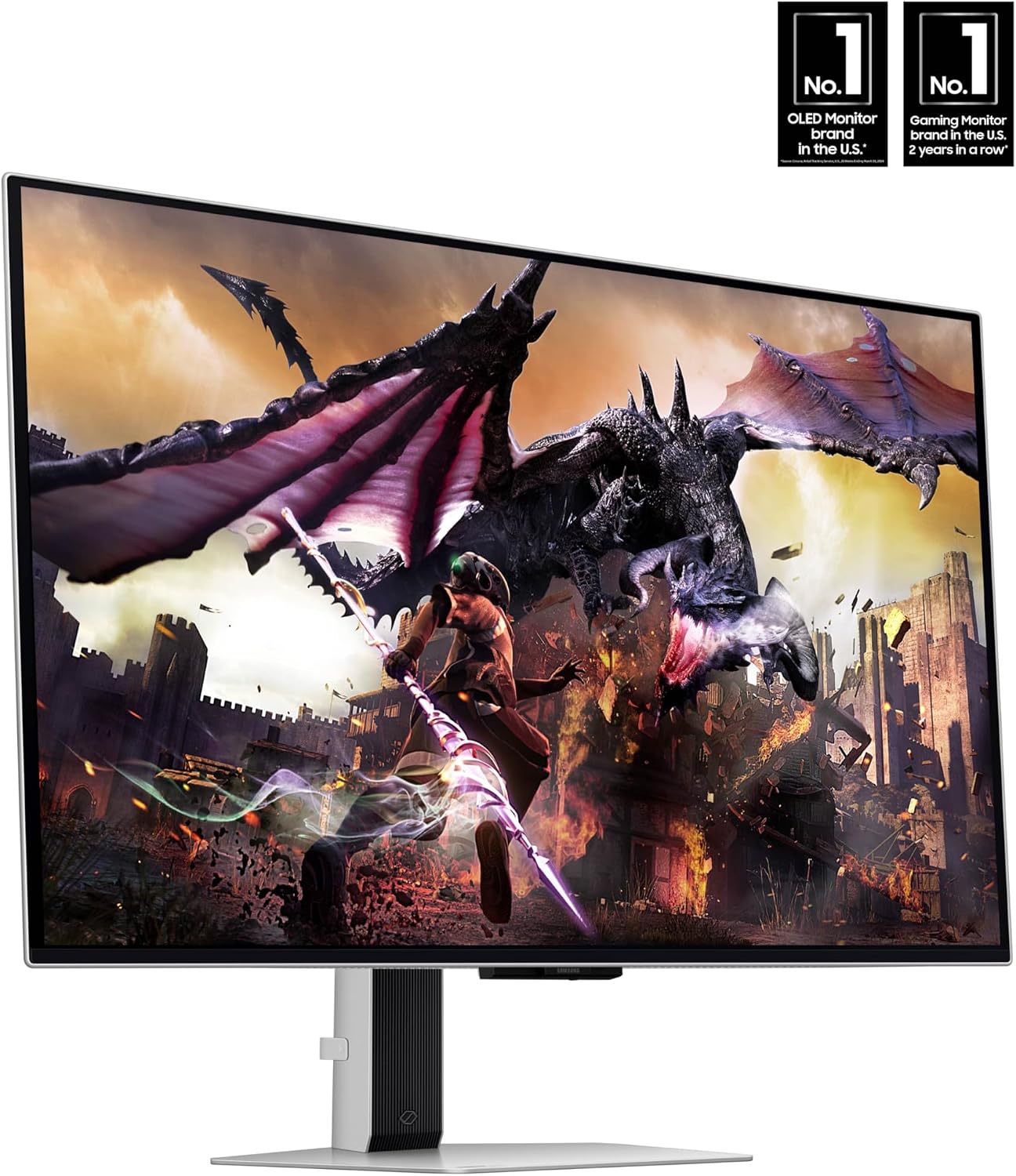 Samsung 32DG8 32 Inch Odyssey G80SD 4k UHD Smart Gaming Monitor with 5 Year Amber Protection Plan (2024)