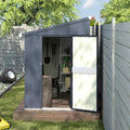 MUPATER 4×10 FT Storage Shed for Outdoor,Lean-to Shed Kit with Thickened Galvanized Steel, Metal Tools Shed with Lockable Door & Air Vents for Patio, Garden, Grey