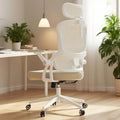 Monhey Ergonomic Office Chair, 90°-125° Tilt Back Home Desk Chair with 360° Swivel & Mute Wheels, High Back Mesh Computer Chair for Adults with Lumbar Support, 330 LBS Capacity (05Khaki)