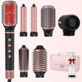 7 in 1 Professional Hair Styling Tool – Hot Air Brush Set, Multi-Styler and Blow Dryer Brush Straightening and Curling, Ionic & Infrared Tech, Cool Shot, 3 Heat & Speed Settings, Includes Travel Bag