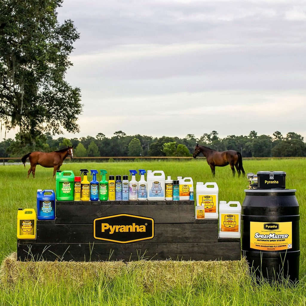 PYRANHA 1-10 HPS Concentrate Refill - 2.5 Gallon for 30 Gal Automatic Spray Systems Indoor Barn Fly Control | Repels Horn, Deer, Horse, Stable, & Face Flies, Midge