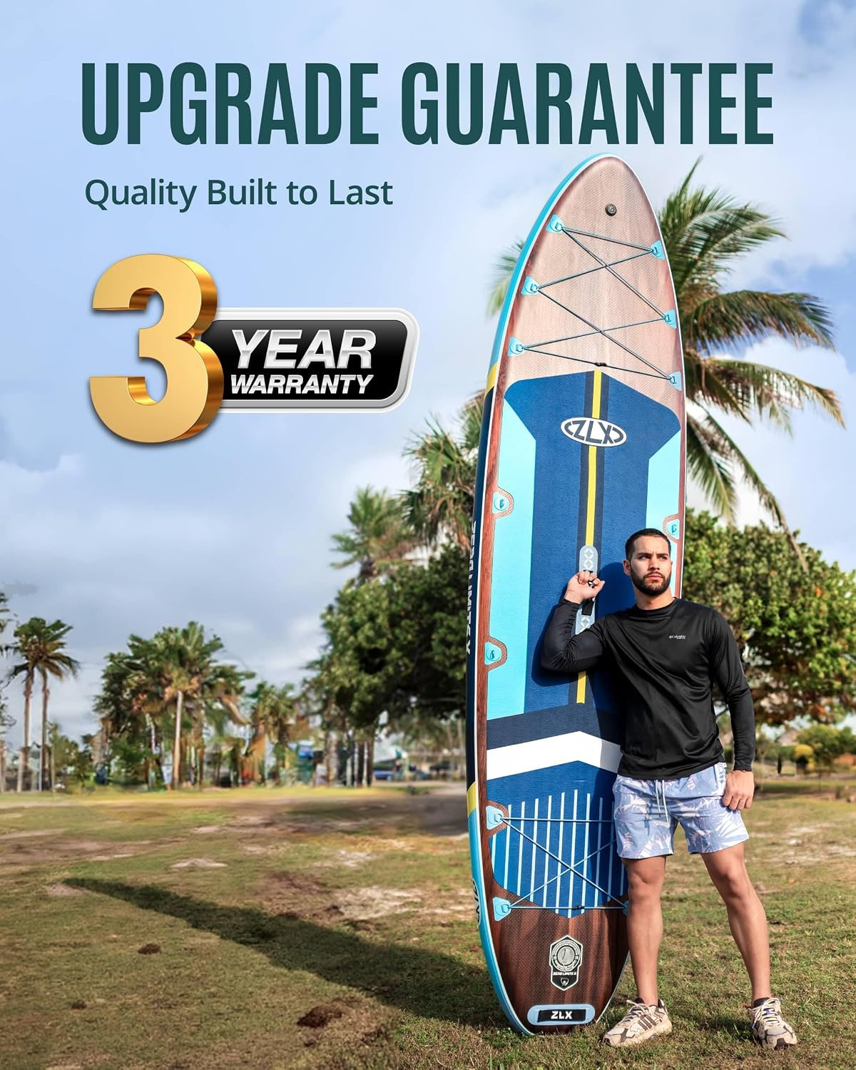 ZLX 11'6'x35' Ultra Wide Inflatable Stand Up Paddle Board | Stable Non-Slip Deck Pad, Unique Fin System, Premium SUP Accessories & Backpack - Upgraded Pump for Adults, All Skill Levels