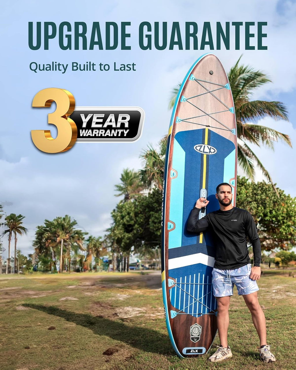 ZLX 11'6'x35' Ultra Wide Inflatable Stand Up Paddle Board | Stable Non-Slip Deck Pad, Unique Fin System, Premium SUP Accessories & Backpack - Upgraded Pump for Adults, All Skill Levels