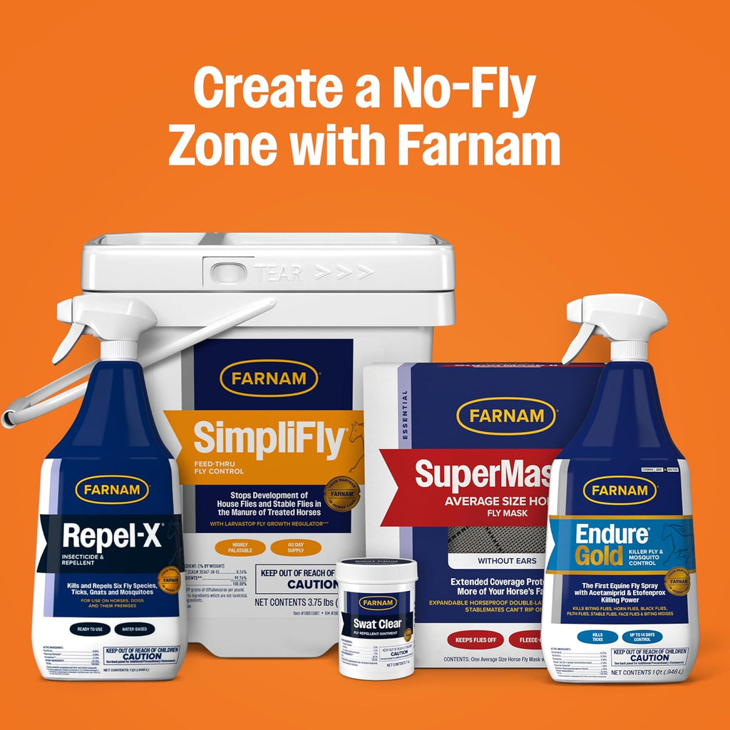 Farnam Repel-X pe Fly Spray Concentrate for Horses & Dogs – Horse Fly Spray & Insect Repellent for Mosquitoes, Ticks & Gnats – 128 oz Concentrate Makes 32 Quarts
