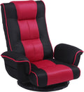 360 Degree Swivel Floor Chairs for Adults, Gaming Floor Chair with Back Support, 14 Angles Adjustable Comfortable Floor Lounge Chair Folding Video Game Chairs Office Bedroom 201(Black+Red)