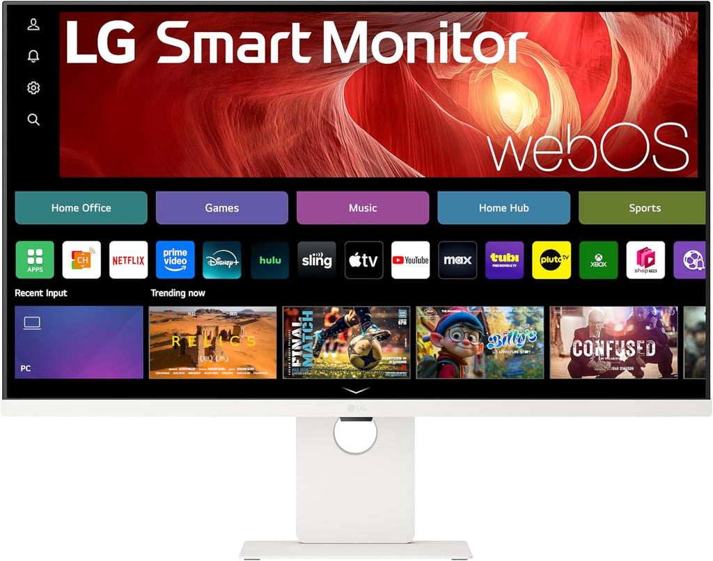 LG 37U730SA-W 37-inch Smart 4K UHD (3840 x 2160) IPS Computer Monitor, 60Hz, HDR10, webOS, Built-in Speaker, Airplay 2, Screen Share, HDMI, USB Type-C PD 65W, Tilt/Height/Swivel Stand, White